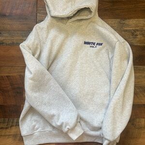 White Fox Gray Hoodie Sweater